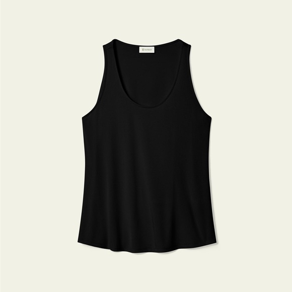 Lilysilk Tops - Lilysilk Black Jersey Scoop Tank Top